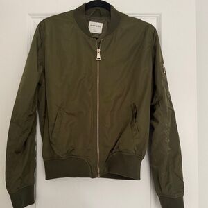 Heart & Hips women’s olive green bomber style jacket coat size large 10 12